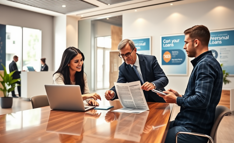 Imagen de un hombre revisando opciones de préstamos personales en su computadora.