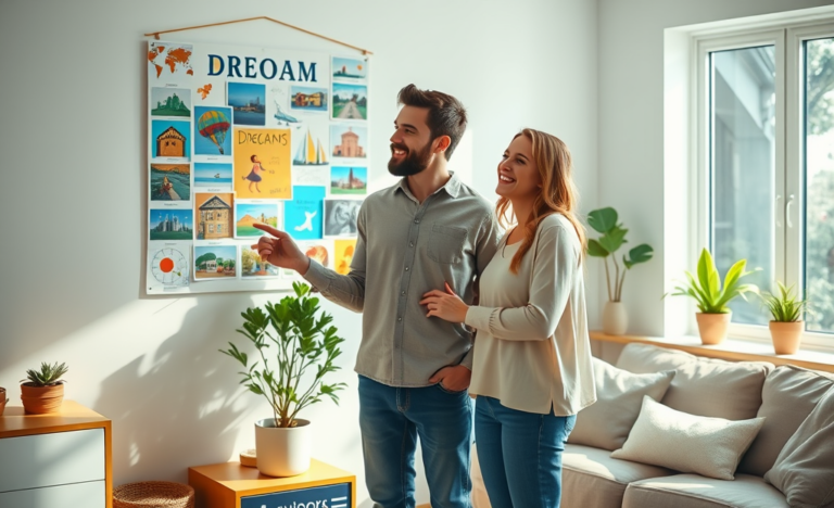 Imágenes que representan la realización de sueños a través de un préstamo personal.