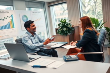 Imagen que ilustra una persona gestionando sus finanzas con un préstamo personal para consolidar deudas.