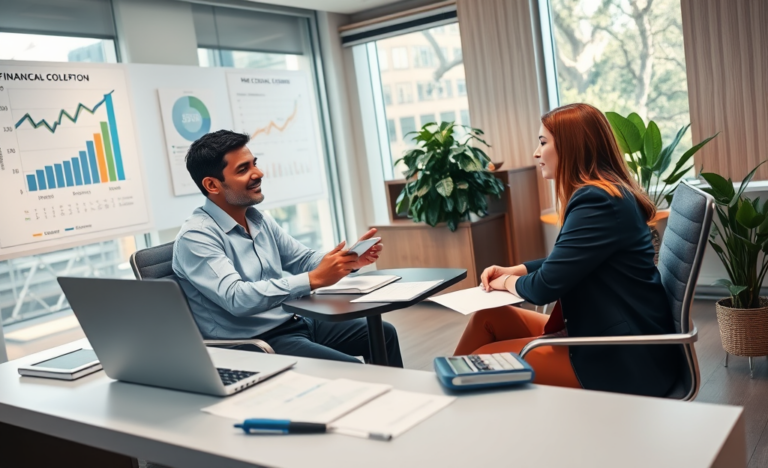 Imagen que ilustra una persona gestionando sus finanzas con un préstamo personal para consolidar deudas.