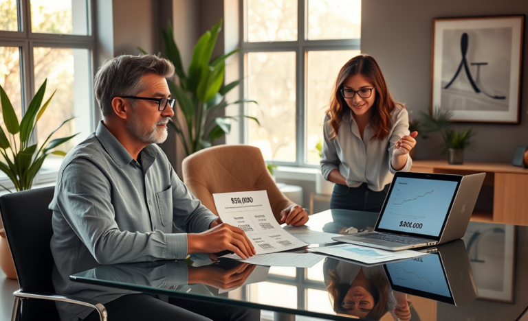 Imagen de un préstamo para personas con deudas, mostrando opciones financieras para consolidar deudas.